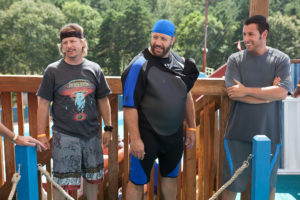 Marcus (David Spade), Eric (Kevin James) and Lenny (Adam Sandler) in Columbia Pictures' GROWN UPS.